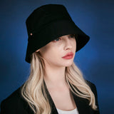 Rose gold rivet bucket hat BLACK