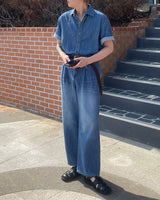 LE コールマンデニム半袖シャツ / LE Coleman Denim Short-Sleeved Shirt (Set - Up / 1 color)