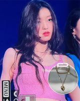  Modern Heart Rhinestone Layered Necklace - Gold Color (VIVIZ Sinb, Oh My Girl YooA, STAYC Seeun Necklace)