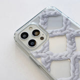 CROCHET NET PHONE CASE_WHITE