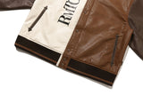 ビーガンレザーバーシティジャケット/VEGAN LEATHER VARSITY JACKET_BROWN