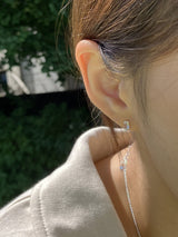 [92.5silver] グライズキュービックピアス