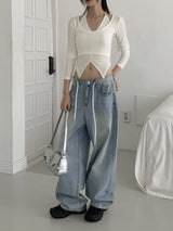 Harin Stopper Washing Long Denim Wide Pants