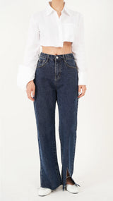 ワイドフィットスリットデニムパンツ / WIDE FIT SLIT DENIM PANTS [16627]