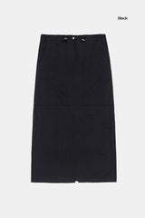 Mode slit string long skirt