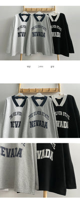 ネヴァカラーVロングスリーブTシャツ/Neva Colored V Long Sleeve Tee