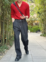 クボセミワイドローデニムパンツ / Kubo Semi-Wide Raw Denim Pants (2 colors)
