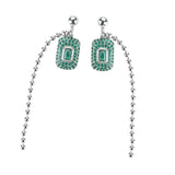 GREEN CUBIC EARRING 