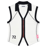 FULL OPEN PIQUE SLEEVELESS [WHITE]