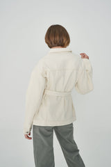 オーバーフィットアイボリーデニムジャケット/ OVER FIT IVORY DENIM JACKET [6679]