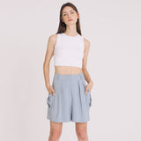 カーゴピンタックハーフパンツ / CARGO PINTUCK HALF PANTS (SKYBLUE)