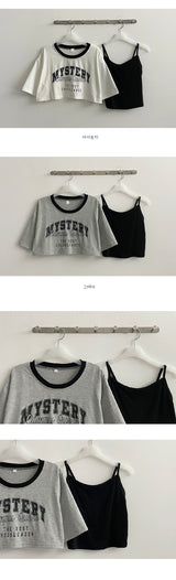 スリーブレスレイヤードショートスリーブTシャツ