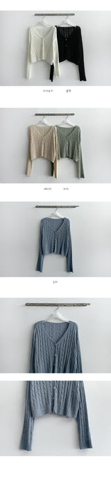 ウチバックレスツイストニットカーディガン / Uchibuckles Twisted Knitted Cardigan