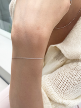 [92.5silver] curve line bracelet
