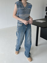 ミックスニットベスト/Mix Knit Best (3color)