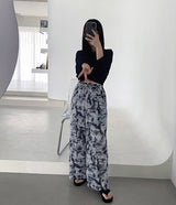 防水タイダイ プリーツ ワイドパンツ / [Made] Waterproof tie die pleats wide pants (2 colors)