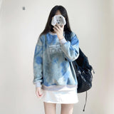 [tiedye] doublebear Sweatshirt - blue (6636675629174)