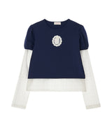 layered puff top_navy