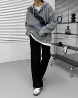 オーバーサイズフィットフードウォーマーニット/Oversized fit hooded warmer knitwear (2 colors)
