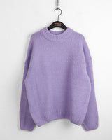 [Wool 10/6color] タムタムコージービビッドラウンドルーズフィット長袖ニット