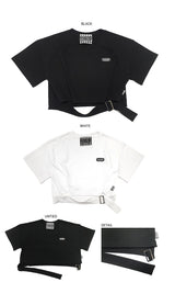 スクエアバックルショートスリーブTシャツ / TOP(9367) Square Buckle Short Sleeve T-shirt