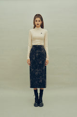 ケミカルウォッシュ風コーデュロイスカート / HIDE Slit Long Skirt (4606125572214)