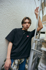 コラボレーションハートTシャツ / PUBLUX × GRAVER - BLACK