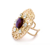 blooming purple stone ring (6571415306358)