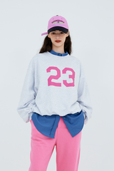 23 Print Sweatshirt (white melange)
