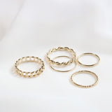 デイリーチェーンリングセット- 5セット / Daily Chain Ring Set - 5 set (2 color)