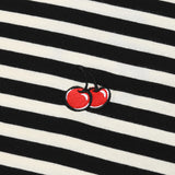 チェリーストライプロングスリーブTシャツ／CHERRY STRIPE LONG SLEEVE T-SHIRT [SALMON PINK]