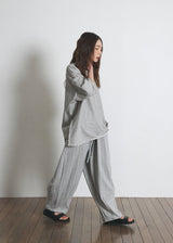 DOTTED-STRIPE BALLOON SWEAT PANTS (Gray) / ドットストライプバルーンスウェットパンツ
