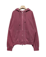 ニットピグメントフードジップアップ / Kint pigment hood zip-up (3 color)