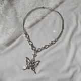 [IDLE Miyeon Necklace] Princess Butterfly Chain Semi Choker Necklace