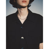レイカットボタンシャツ / LAY-CUT BUTTON SHIRT_BK