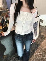 Y2Kフェミニンブーツカットパンツ