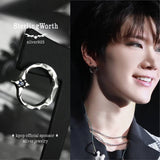 クレセントライトS1シルバースタッズイヤリング / Crescent light-S1 Blue Sapphire silver stud earring (4595528204406)