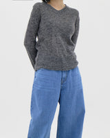 アルファシースルーVネックニット / Alpha see-through V-neck knit (4color)