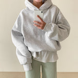 [Bellide made/fleece-lined wool] Berrygood fleece-lined wool embroidery hoodie