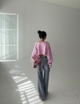 Pink Damage Wide Jeans