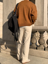 レイニーセミワイドコットンパンツ / Rainy Semi-Wide Cotton Pants (cream)