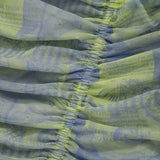GRAPHIC LAYERED SHIRRING SLEEVELESS [LIME]