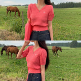 [Bellide made] モアVネックショートTスリーブニット