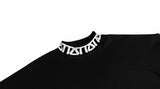 TZ MONOGRAM RIB OVERSIZED TEE - BLACK