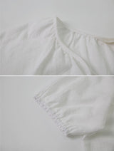 [SHOPPERMADE] ラブリーストラップ半袖ブラウス (2color)