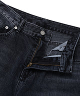 DESTROYED HEM WIDE DENIM_BLACK