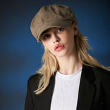 embroidery newsboy cap Light KHAKI