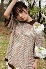 コラボレーショングラディエントニットポロ/Public Culture × Younger Song Collaboration Gradient knit polo