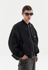 multi zipper bomber jacket