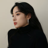 SILVER BOLD CHAIN DROP EARRING (6680831426678)